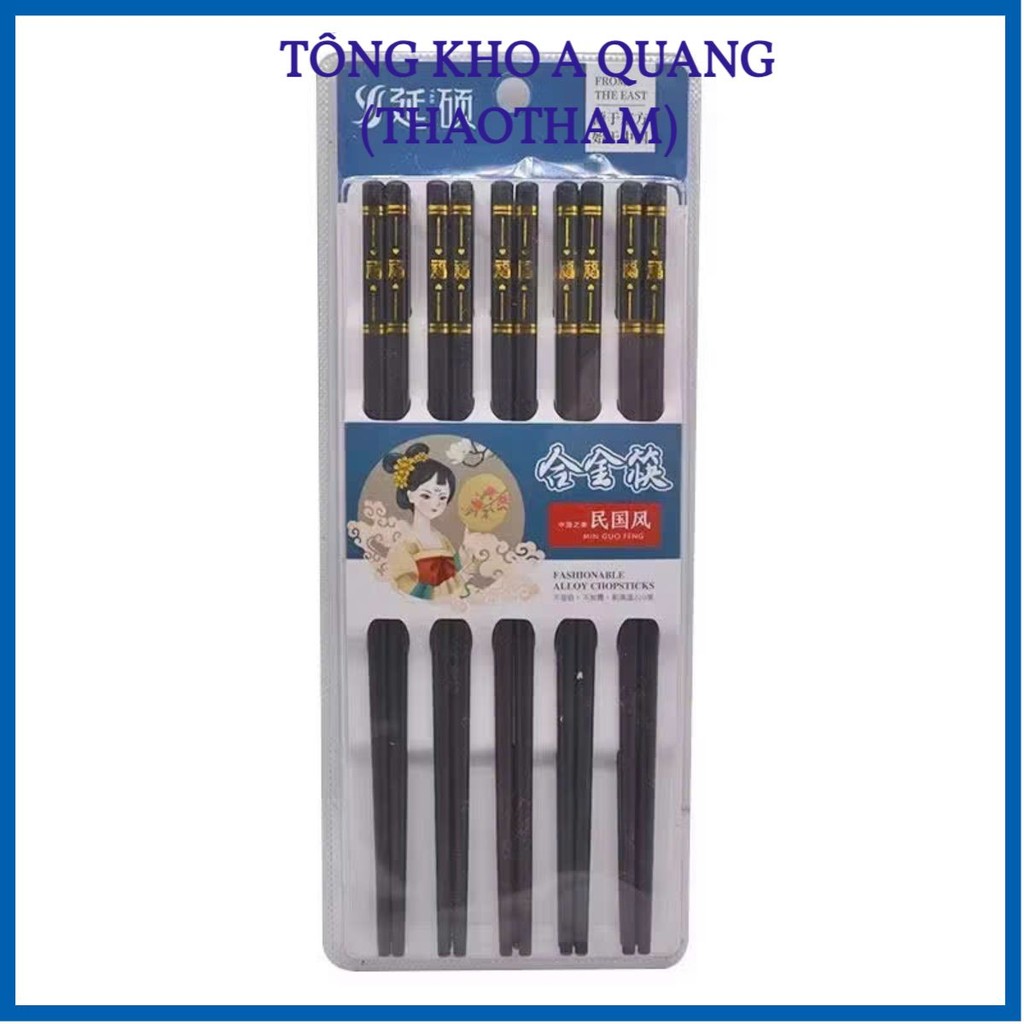 Vỉ Đũa Nhựa Chống Nấm Mốc Chịu Nhiệt Tốt,Đũa Nhựa Kháng Khuẩn 3 Sọc Không Mùi - SET 10 ĐŨA NHỰA CHẤT LIỆU AN TOÀN