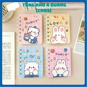SỔ GHI CHÚ BỎ TÚI HỌA TIẾT NGỘ NGHĨNH - Sổ Cầm Tay A7 Nhỏ Gọn Tiện Mang Theo,Sổ Note Không Dòng Kẻ Gáy Lò Xo