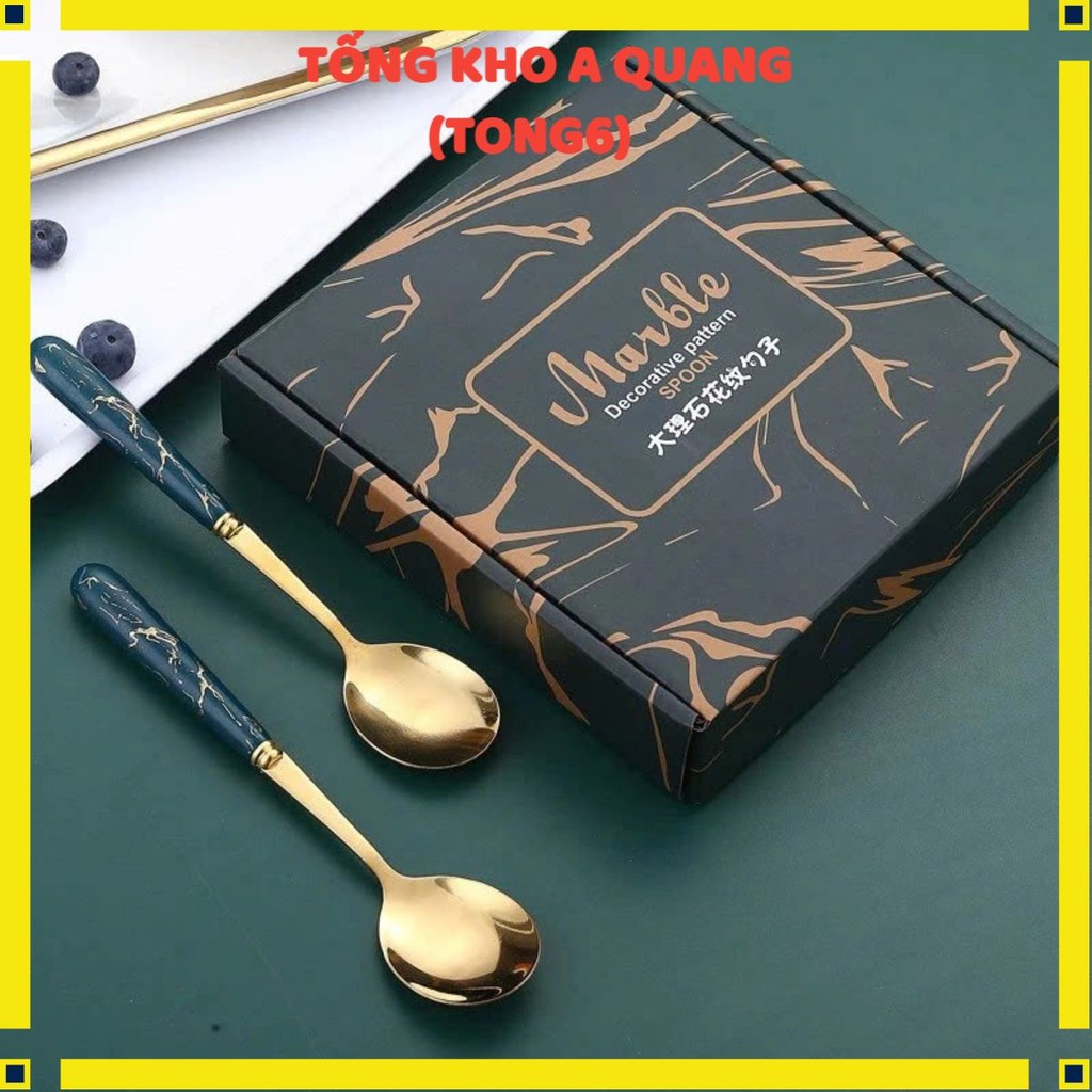 Set 6 Thìa, Muỗng Inox Ngộ Nghĩnh Dễ Thương Kèm Hộp Đựng Chống Gỉ An Toàn Dành Cho Các Bé
