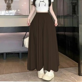 Quần ống rộng giả váy ELEGANTE BOUTIQUE dài, form suông thời trang công sở dạo phố cao cấp, che khuyết điểm đôi chân