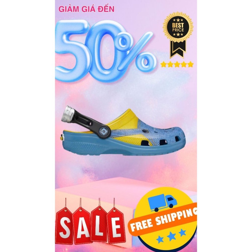 Dép sục Minions phối denim cho cả bé và người lớn 👟💛