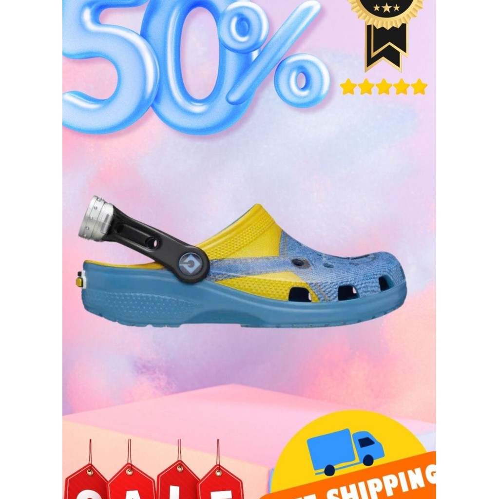 Dép sục Minions phối denim cho cả bé và người lớn 👟💛