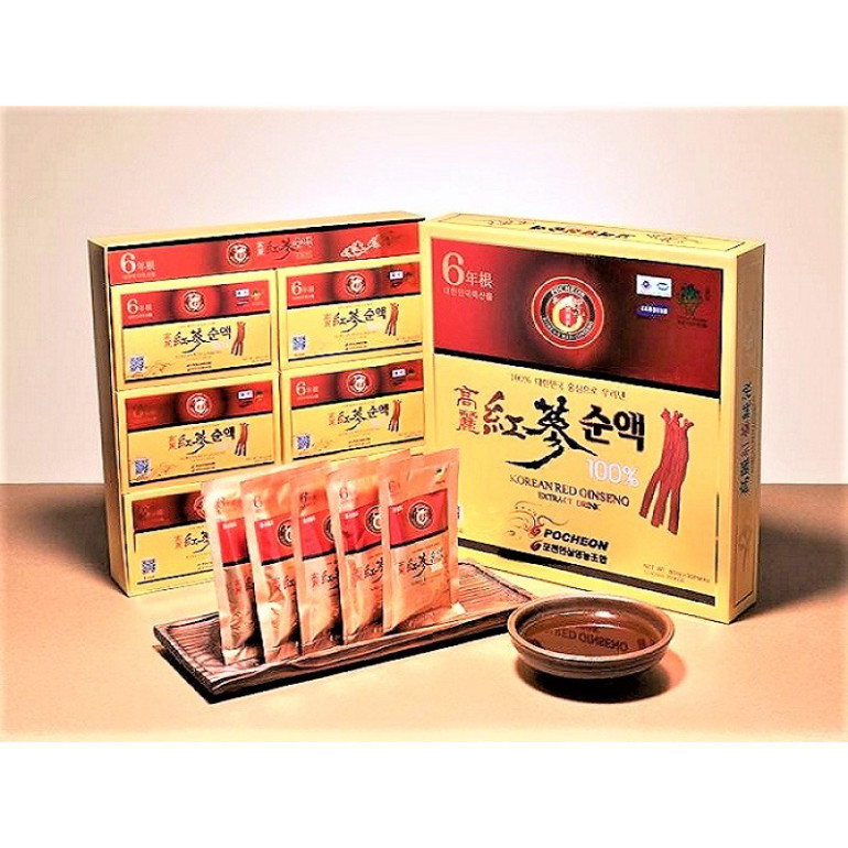 Nước Tinh Chất 100% Hồng Sâm Pocheon 30 Gói x 80ml Dành Cho Người Tiểu Đường ( hàng mới về )