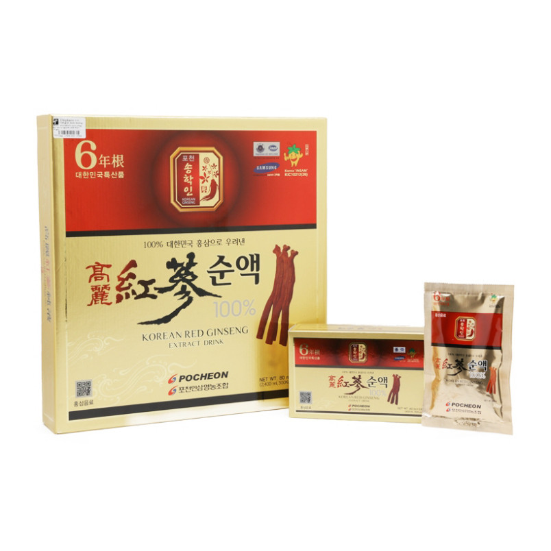 Nước Tinh Chất 100% Hồng Sâm Pocheon 30 Gói x 80ml Dành Cho Người Tiểu Đường ( hàng mới về )