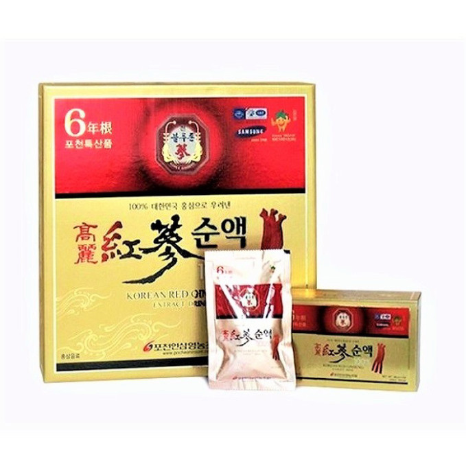 Nước Tinh Chất 100% Hồng Sâm Pocheon 30 Gói x 80ml Dành Cho Người Tiểu Đường ( hàng mới về )