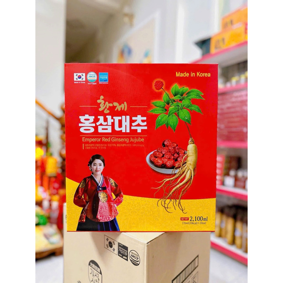 Nước Hồng Sâm Táo Đỏ Daehan Hàn Quốc, Hộp 30 Gói * 70ml (tăng sức đề kháng , hỗ trợ huyết áp , mỡ máu , tiểu đường ) ( h