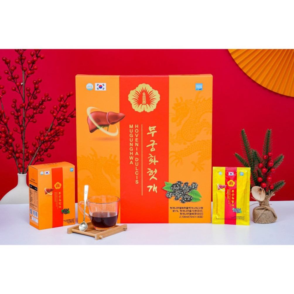 Nước uống giải rượu bổ gan Hàn Quốc Mugunghwa Hovenia Dulcis 30 gói x 70ml ( hàng mới về )