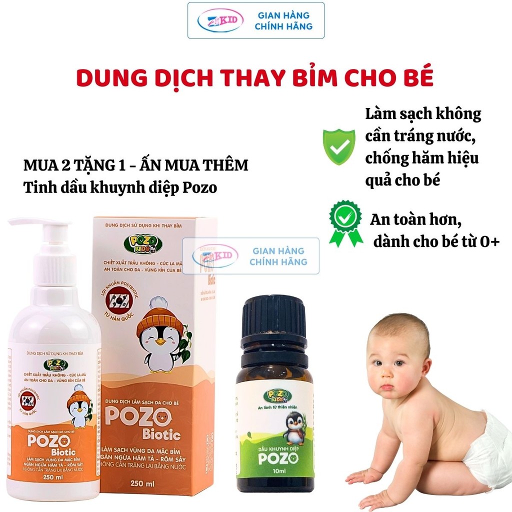 Thiết kế của Dung dịch vệ sinh thay bỉm Pozo