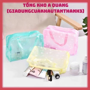 TÚI XÁCH ĐỰNG MỸ PHẨM DU LỊCH - Túi Đựng Đồ Trang Điểm Họa Tiết Hoa,Túi Đựng Mỹ Phẩm Pvc Trong Suốt Chống Thấm Nước
