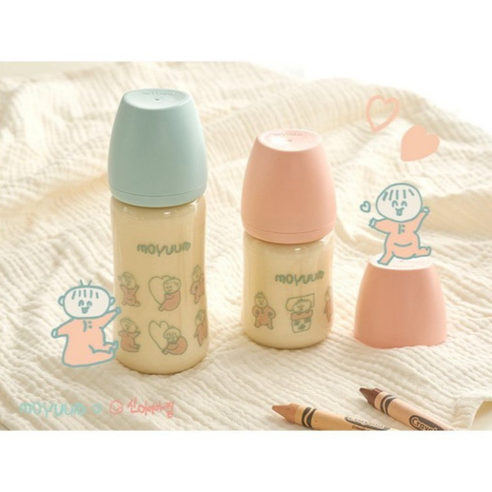 Bình Sữa MOYUUM Đầy Đủ Phiên Bản Hàng Chính Hãng Chất Liệu PPSU An Toàn Cho Bé  Size 170ml/270ml