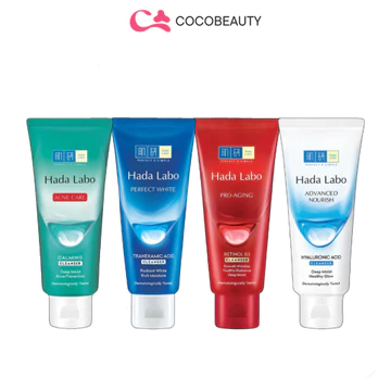 NEW Sữa Rửa Mặt Hada Labo Cleanser, Sữa Rửa Mặt Dưỡng Ẩm, Sữa Rửa Mặt Sáng Da, Sữa Rửa Mặt Mờ Nám Tàn Nhang 80g NEW