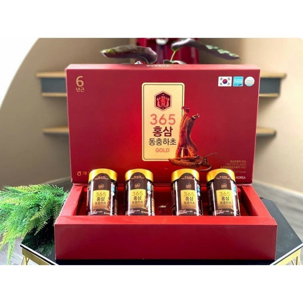 Cao Hồng Sâm Đông Trùng Hạ Thảo 365 Hàn Quốc, Hộp 4 Lọ x 240gr ( hàng mới về )