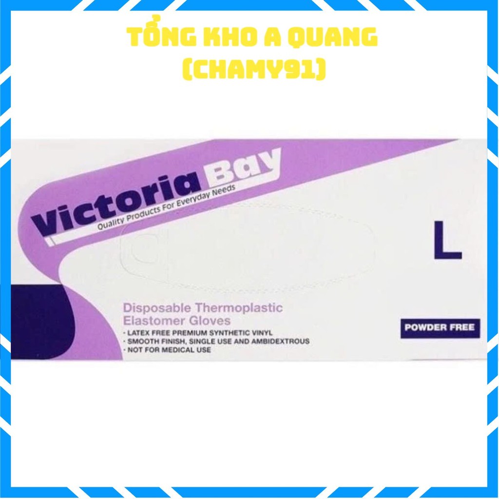 Găng Tay Làm Bếp GĂNG VIC L Size M – Hộp 100 Găng Tay Siêu Dai An Toàn Vệ Sinh Thực Phẩm