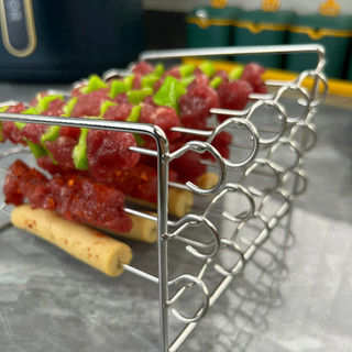 Xiên Thịt Nướng, Giá Nướng Thịt Xiên Cho Nồi Chiên Không Dầu 3 Tầng 15 Cây Xiên Inox 304 - XTN03