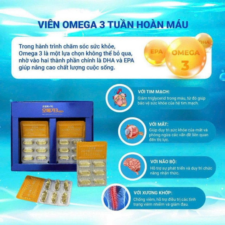 [HÀNG MỚI VỀ] Viên Omega Dầu Cá Gia Đình 60v Hàn Quốc - Supercritical Extracted rTG Omega 3 Premium ( hàng mới về )