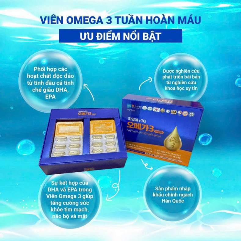 [HÀNG MỚI VỀ] Viên Omega Dầu Cá Gia Đình 60v Hàn Quốc - Supercritical Extracted rTG Omega 3 Premium ( hàng mới về )