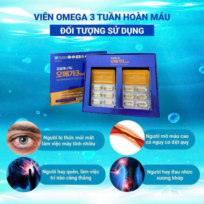 [HÀNG MỚI VỀ] Viên Omega Dầu Cá Gia Đình 60v Hàn Quốc - Supercritical Extracted rTG Omega 3 Premium ( hàng mới về )