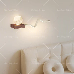 Đèn tường đầu giường phong cách hiện đại tối giản màu kem cho phòng ngủ, đèn nền phòng khách, đèn sáng tạo cá tính