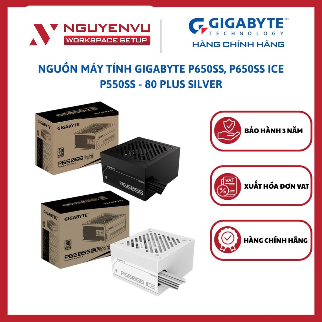 Nguồn máy tính Gigabyte P650SS, P650SS ICE, P550SS - 80 PLUS Silver ...