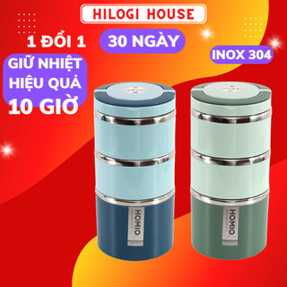 Hộp đựng cơm giữ nhiệt hơn 8 giờ 1230ml HiLOGI, hộp cơm trưa văn phòng có quai xách, có quai xách, nắp đậy có ron