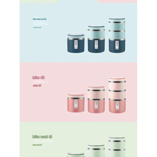 Hộp đựng cơm giữ nhiệt hơn 8 giờ 1230ml HiLOGI, hộp cơm trưa văn phòng có quai xách, có quai xách, nắp đậy có ron