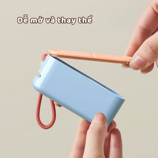 Hộp Đựng Tăm Chỉ Nha Khoa Mini Có Nút Nhấn Tự Động, Bỏ Túi Nhỏ Gọn Chống Nước Bụi Bẩn Sang Trọng Life Plus - HT04