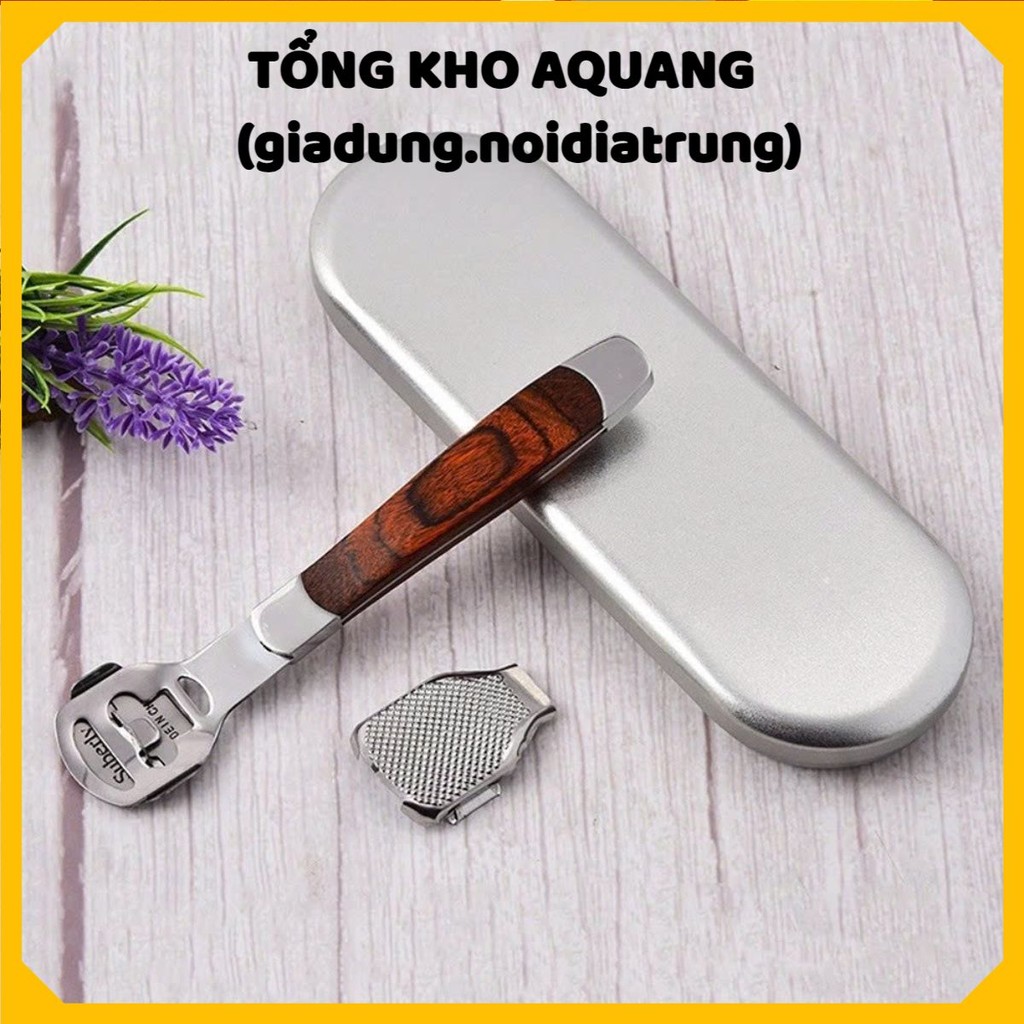 CÂY CHÀ GÓT KÈM LƯỠI DAO THAY TIỆN LỢI - Bộ Mài Gót Tẩy Da Chết Hiệu Quả Nhanh,Dụng Cụ Chà Gót Inox Bền Đẹp Hiệu Quả