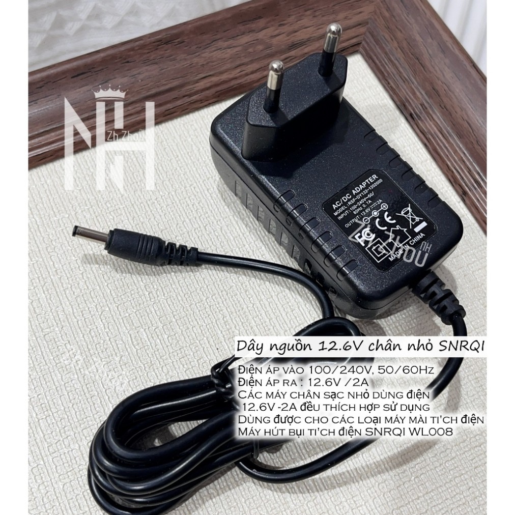 Dây sạc máy hút bụi móng SNRQI 007 , T9 ,chỉ dùng cho máy hút SNRQI , Sạc SNRQI 24V