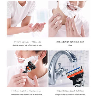 Dao cạo râu 5 lưỡi kèm hộp, dao cạo râu kiểu Đức cho nam kèm lưỡi dao sắc không đau rát cho da mặt, máy cạo râu DCR03