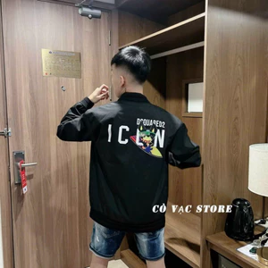 Áo Khoác Gió Bomber Dsq Nam Nữ Boy Phố Bá Cháy, Áo Gió Dsquared2 In trước Sau Siêu Đẹp 2024 Hot trend 2025