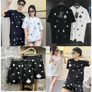 Bộ Cộc Hè DSQ D2 lá phong Thời Trang Nam Nữ Hai Màu Đen Trắng Chất Liệu Thấm Hút Mồ Hôi Siêu Chất hottrend 2025 [M31] Ho
