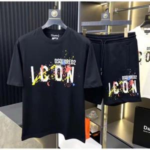 Bộ Áo phông nam nữ cổ tròn Dsq2 in hoạ tiết chữ ICON vảy sơn 7 màu siêu rẻ đẹp boy phố Hot trend 2025