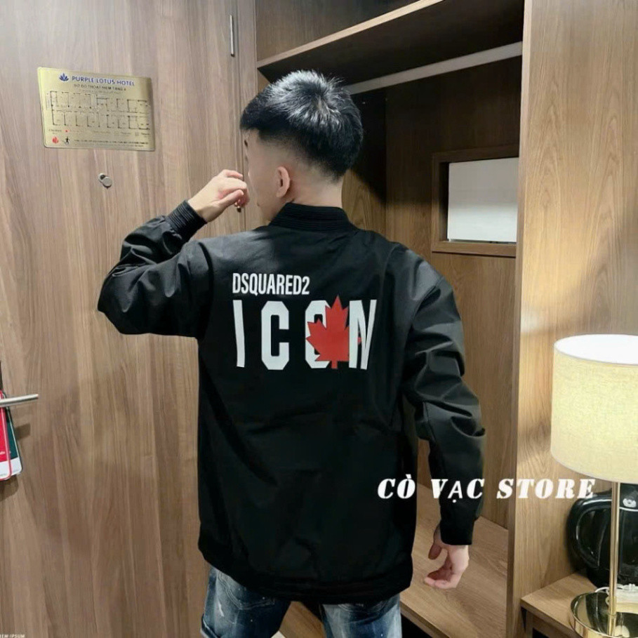 Áo bomber nam DSQ2 bản basic, Áo khoác gió dsq2 hai lớp, Áo khoác gió đen mix 2 khóa, Áo khoác gió DSQ Milano Hot trend