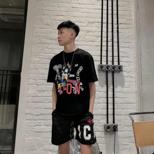 Áo Thun DSQ Nam Nữ Hình Cún Vải Conton Cao Cấp, Áo Phông DSQ ICON Boy Phố Hai màu Đen Trắng UrbanShop Hot tre