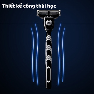 Dao Cạo Râu 3 Lưỡi Kèm Hộp, Dao Cạo Râu Kiểu Đức Cho Nam Kèm Lưỡi Dao Sắc Không Đau Rát Cho Da Mặt Life Plus - DCR04