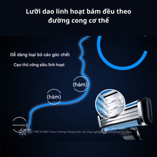 Dao Cạo Râu 3 Lưỡi Kèm Hộp, Dao Cạo Râu Kiểu Đức Cho Nam Kèm Lưỡi Dao Sắc Không Đau Rát Cho Da Mặt Life Plus - DCR04