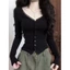 Áo Thun Dài Tay Cổ Tim Ren NIVRA Ôm Body Sexy Quyến Rũ Chất Thun Cotton BA332