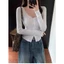 Áo Thun Dài Tay Cổ Tim Ren NIVRA Ôm Body Sexy Quyến Rũ Chất Thun Cotton BA332