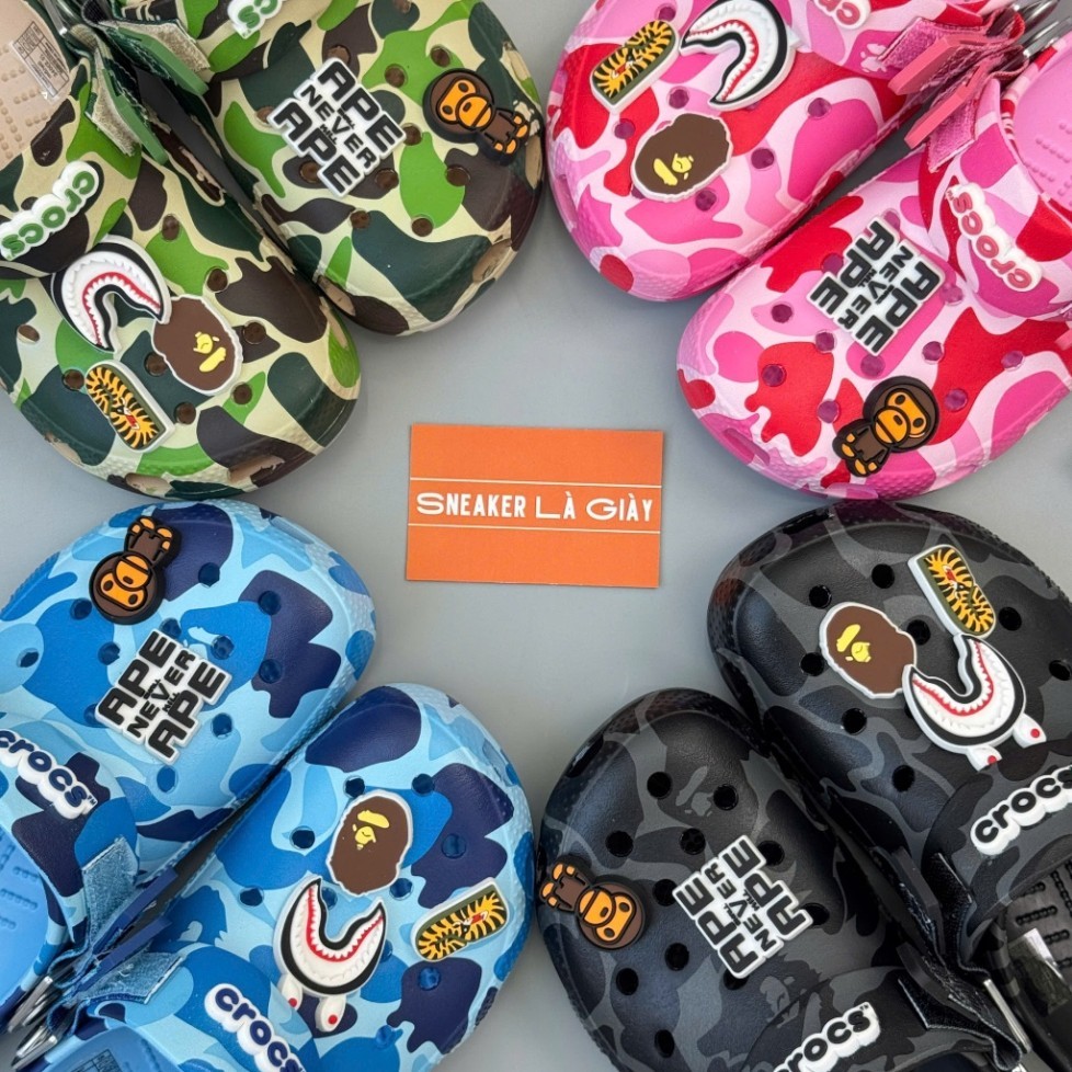 Giày Cro.cs Clog Classic ABC Camo Bape ss2025