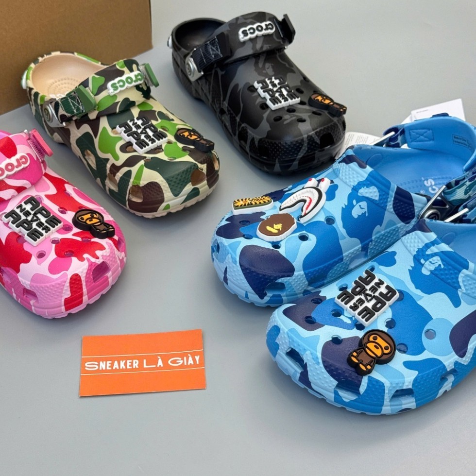 Giày Cro.cs Clog Classic ABC Camo Bape ss2025