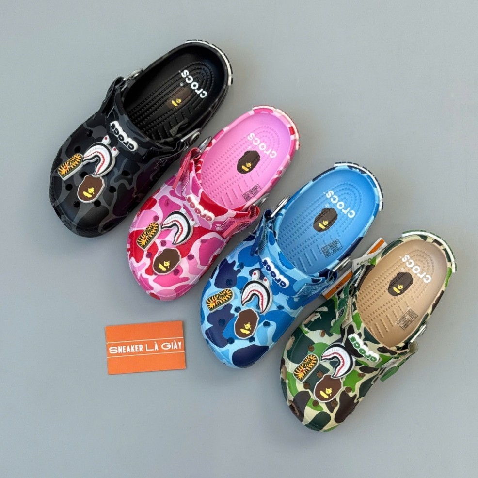 Giày Cro.cs Clog Classic ABC Camo Bape ss2025