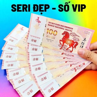 [SERI ĐẸP VIP] Tờ Tiền Ngựa Macao 100 Lưu Niệm Số Seri Đẹp, Full Bát Quý 0-9, Sảnh Tiến, Taxi 68-79
