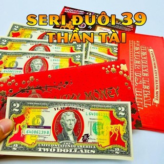 SỐ SERI ĐẸP - Tiền 2 Đô Con Ngựa Vàng 2026 in hình chú Ngựa Vàng Lucky bao da đỏ