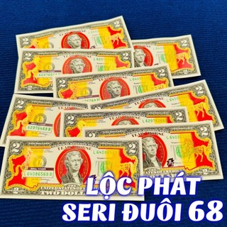 SỐ SERI ĐẸP - Tiền 2 Đô Con Ngựa Vàng 2026 in hình chú Ngựa Vàng Lucky bao da đỏ