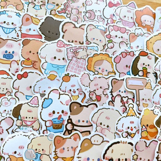 set 100 sticker động vật đáng yêu mini hình dán cắt sẵn có keo trang trí