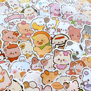 set 100 sticker động vật đáng yêu mini hình dán cắt sẵn có keo trang trí