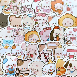 set 100 sticker động vật đáng yêu mini hình dán cắt sẵn có keo trang trí