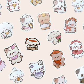 set 100 sticker động vật đáng yêu mini hình dán cắt sẵn có keo trang trí