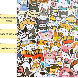 HOLOGRAM SANRIO Set 100 Sticker Kuromi Melody Cinnamoroll Đáng Yêu Trang Trí Laptop 026