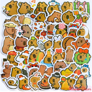 Bộ 100 sticker Capybara miếng dán chuột lang nước hình dán đáng yêu cute